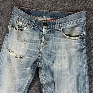 Vintage Levi's Red Tab Jeans Boys 16 Blue Denim Stretch Distressed Straight Leg‎